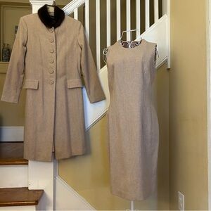 S. Nemeroff Vintage Wool and Mink Dress Suit Set